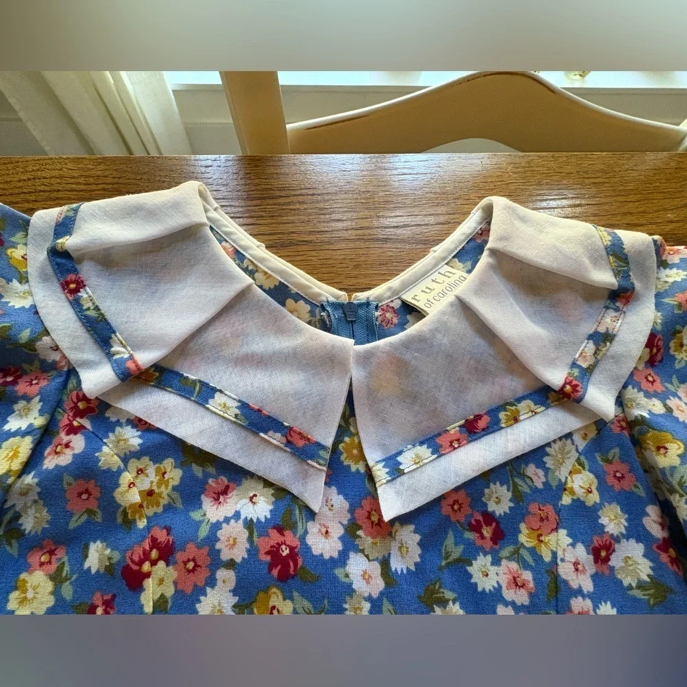 Vintage Ruth of Carolina floral girls dress- size 7